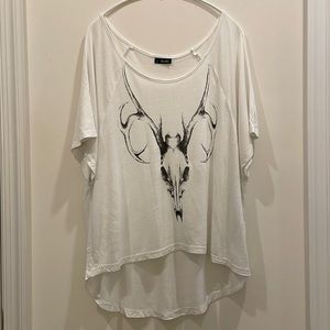 Bardot Australia High low scoop neck tee/White/M